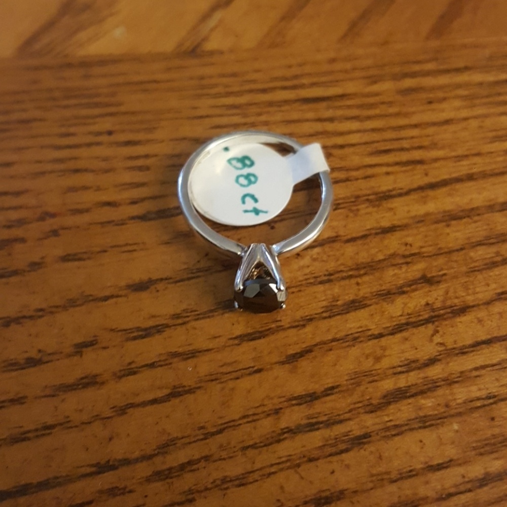 Black diamond .88ct sterling silver ring - Picture 2 of 4